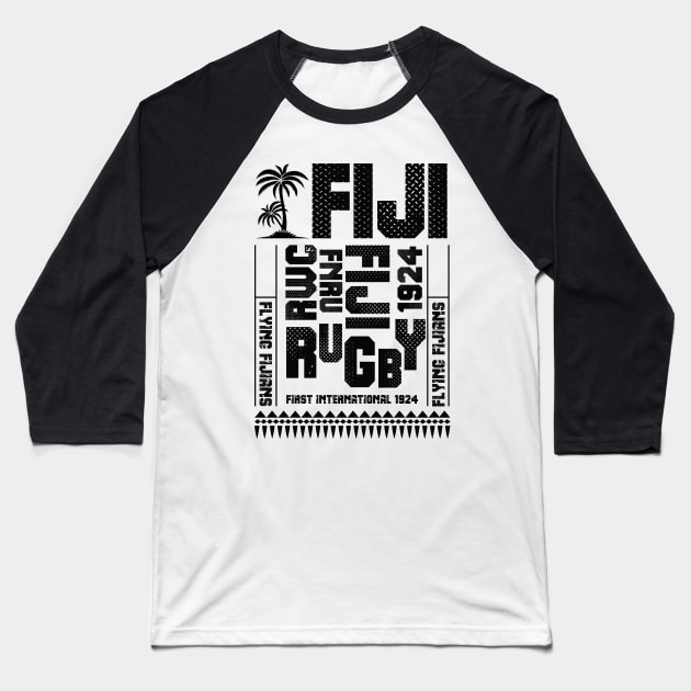 FNRU Fiji Rugby Union Flying Fijians Fan Memorabilia Baseball T-Shirt by CGD